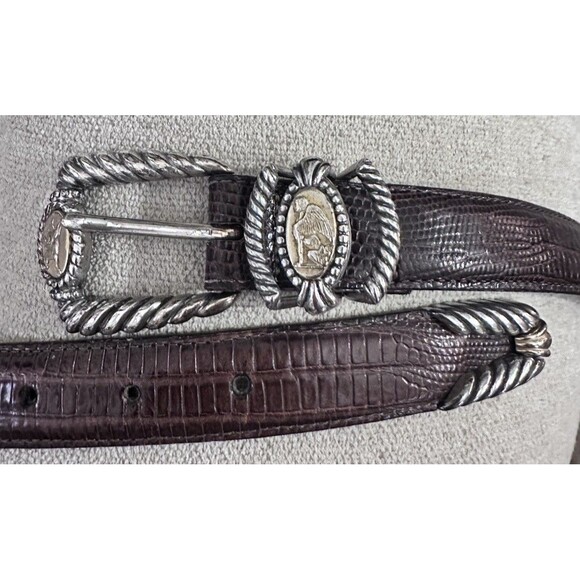 Vintage BRIGHTON Museum Silver & Gold Greco Roman Coin Belt Western Rodeo main image 6